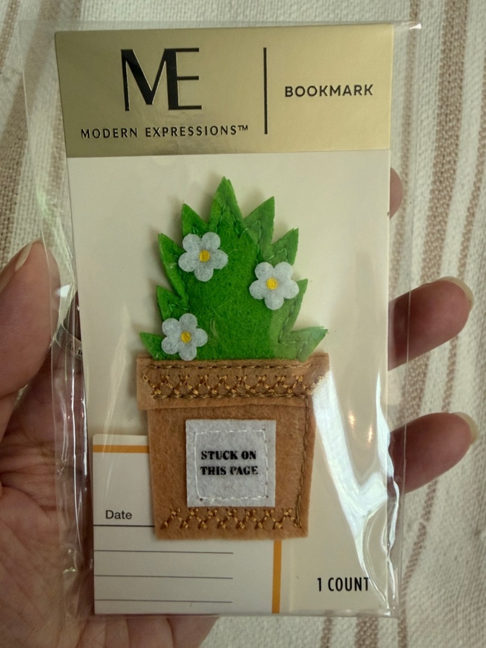 Felt Plant Bookmark - Green & Brown